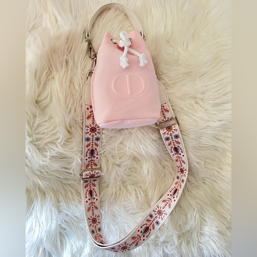 Dior embossed CD Drawstring Beauty Bag to Bucket Bag Crossbody Pouch/Clutch